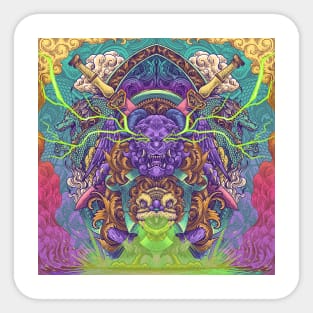 Chinese Dagger Psychedelic Artwork Sticker